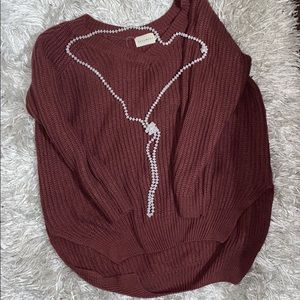 Burgundy v-neck sweater